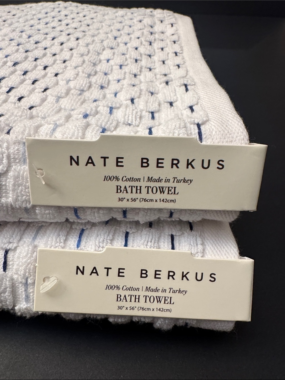 6pc NATE BERKUS 100% Cotton Plaid Bath Towel Set - Made in Turkey - Picture 3 of 12